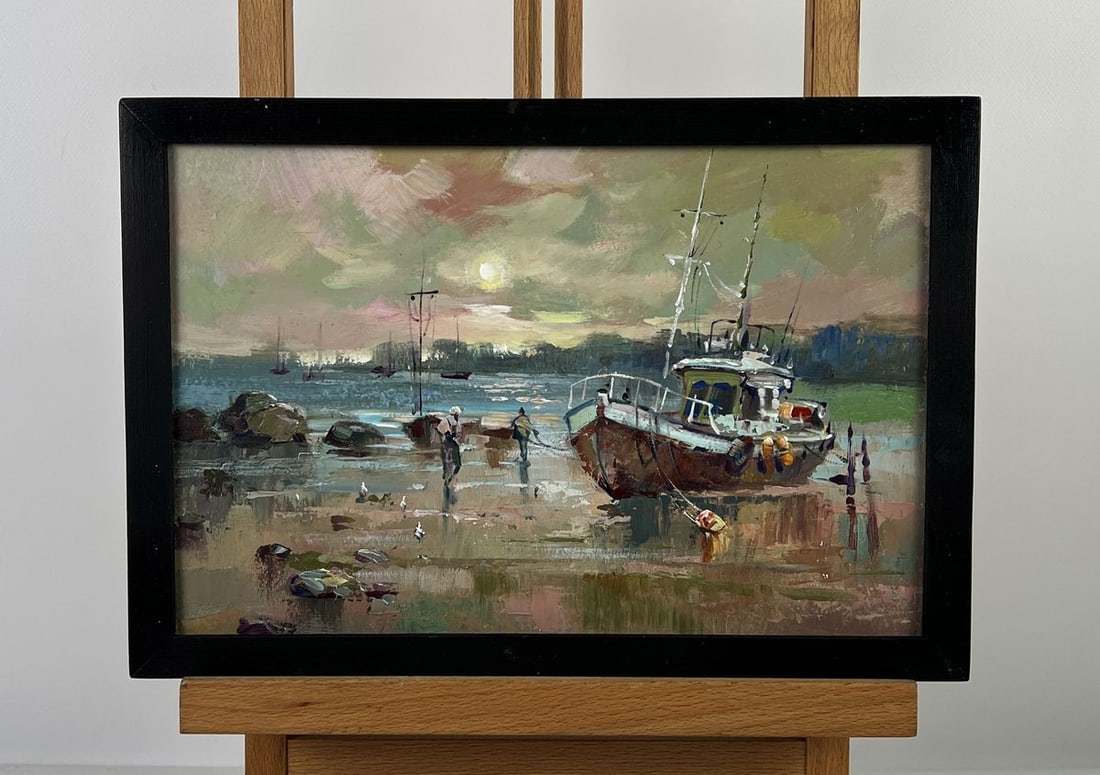 Oil painting The ship is moored to the shore Yuriy Suprunchuk (1 of 11)