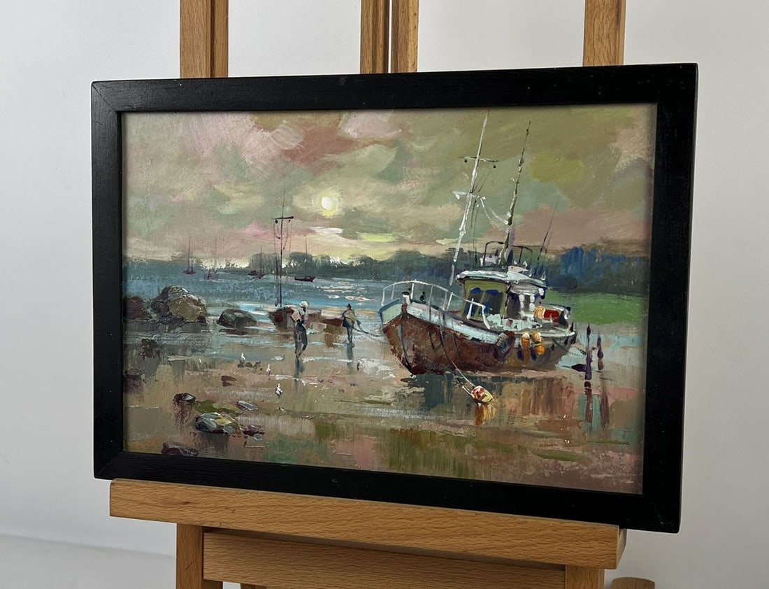 Oil painting The ship is moored to the shore Yuriy Suprunchuk - 2