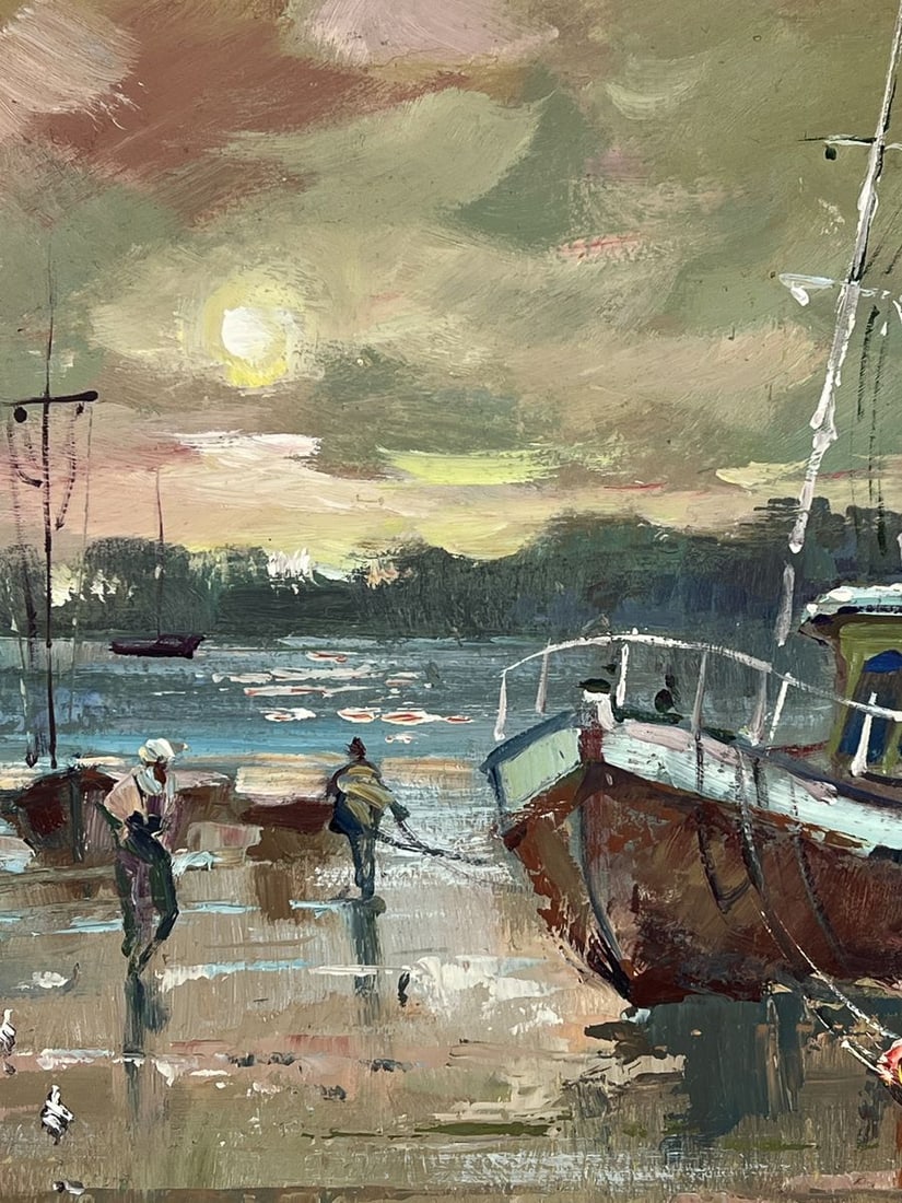 Oil painting The ship is moored to the shore Yuriy Suprunchuk - 6