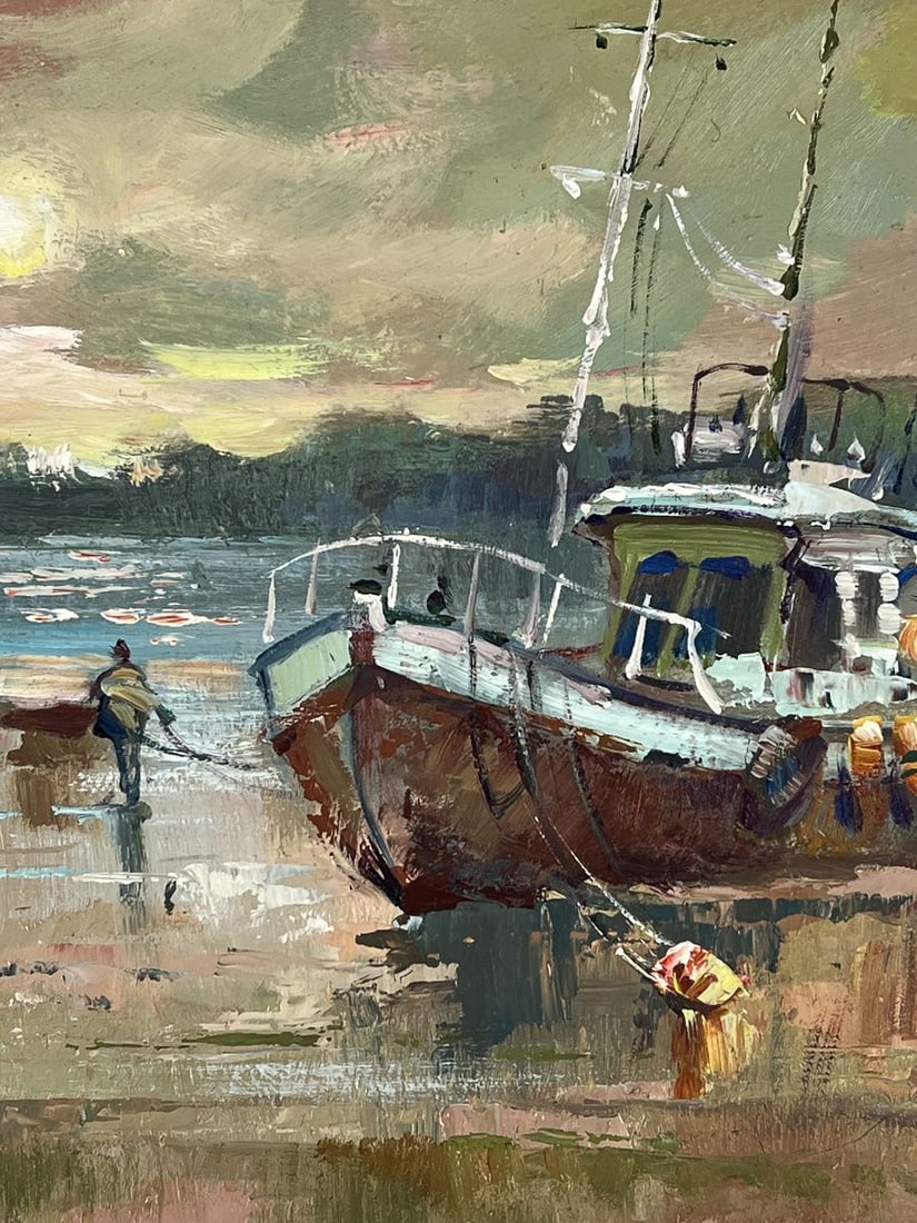 Oil painting The ship is moored to the shore Yuriy Suprunchuk - 8