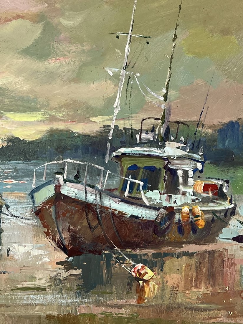 Oil painting The ship is moored to the shore Yuriy Suprunchuk - 9