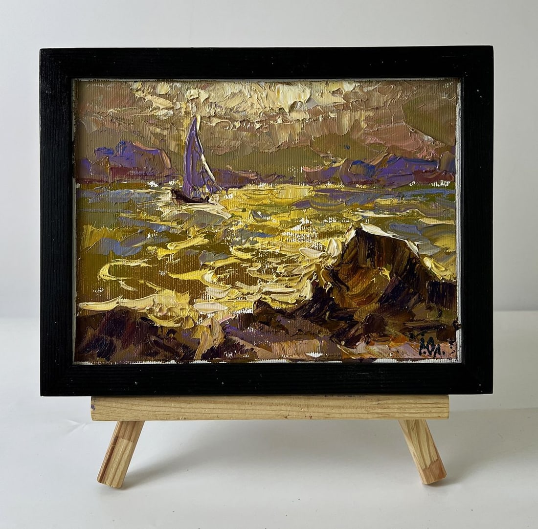 Oil painting Quiet Surface of Water at Sunset Oleksiy Ivanyuk (1 of 11)