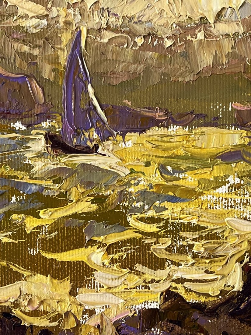 Oil painting Quiet Surface of Water at Sunset Oleksiy Ivanyuk - 4