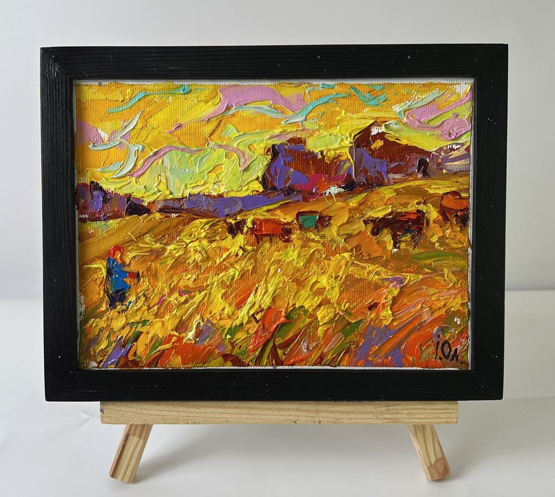 Oil painting Golden Sunset in the Steppe Oleksiy Ivanyuk: Title: Oil painting Golden Sunset in the Steppe Oleksiy Ivanyuk Description: No.AAA6595 *** ABOUT THIS PAINTING *** * TITLE: "Golden Sunset in the Steppe" * ARTISTS: Oleksiy Ivanyuk * SIZE: 15x20 cm/5