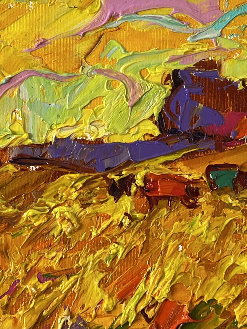 Oil painting Golden Sunset in the Steppe Oleksiy Ivanyuk - 4