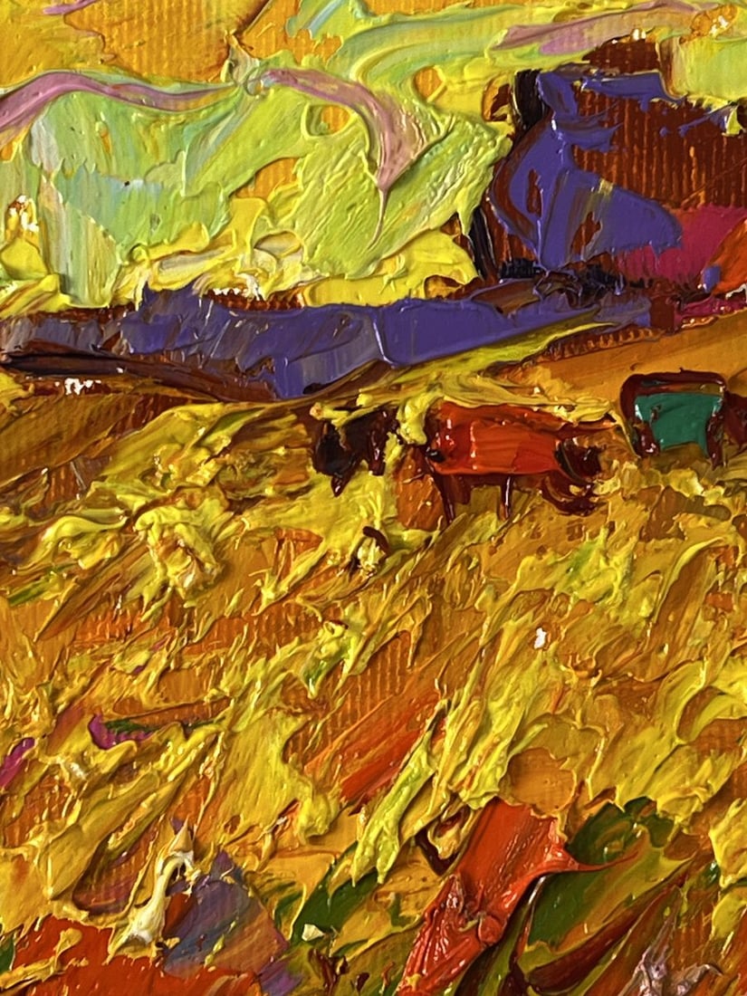 Oil painting Golden Sunset in the Steppe Oleksiy Ivanyuk - 5