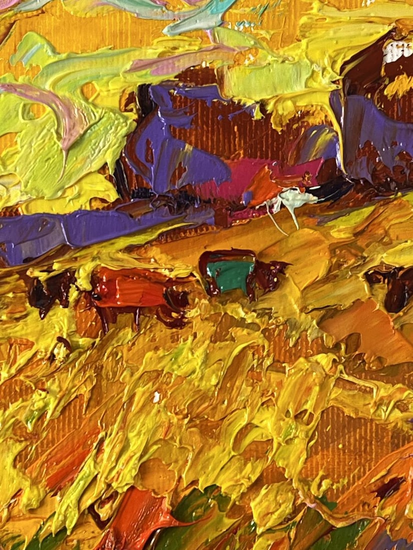Oil painting Golden Sunset in the Steppe Oleksiy Ivanyuk - 7