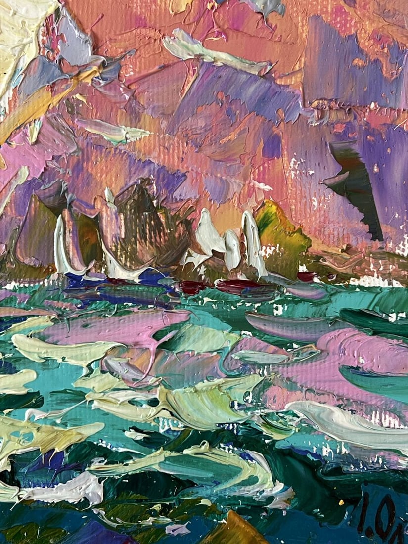 Oil painting Sailing on the Waves at Sea Oleksiy Ivanyuk - 10