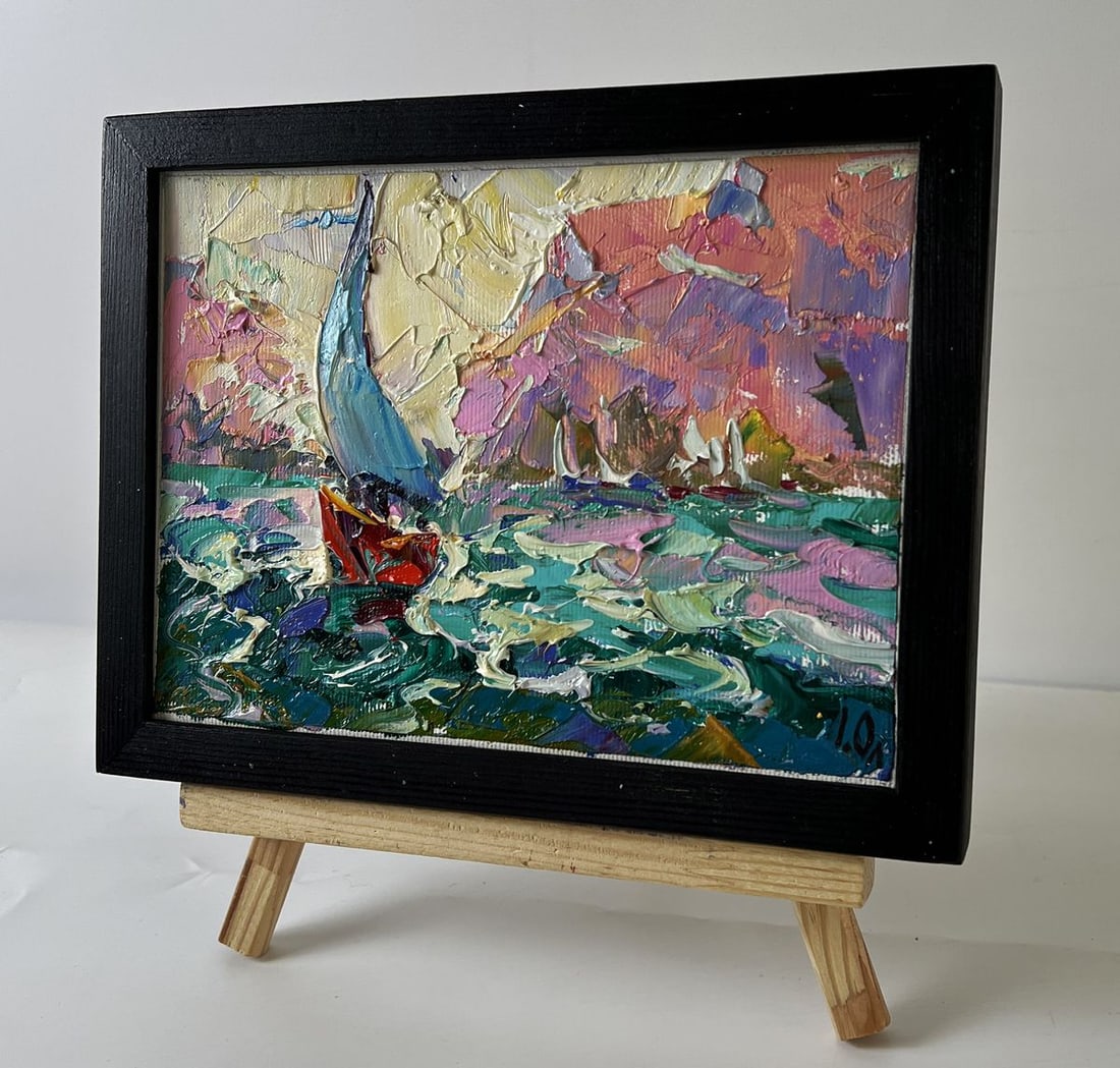 Oil painting Sailing on the Waves at Sea Oleksiy Ivanyuk - 2