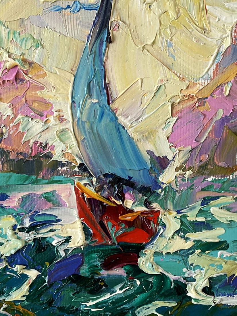 Oil painting Sailing on the Waves at Sea Oleksiy Ivanyuk - 5