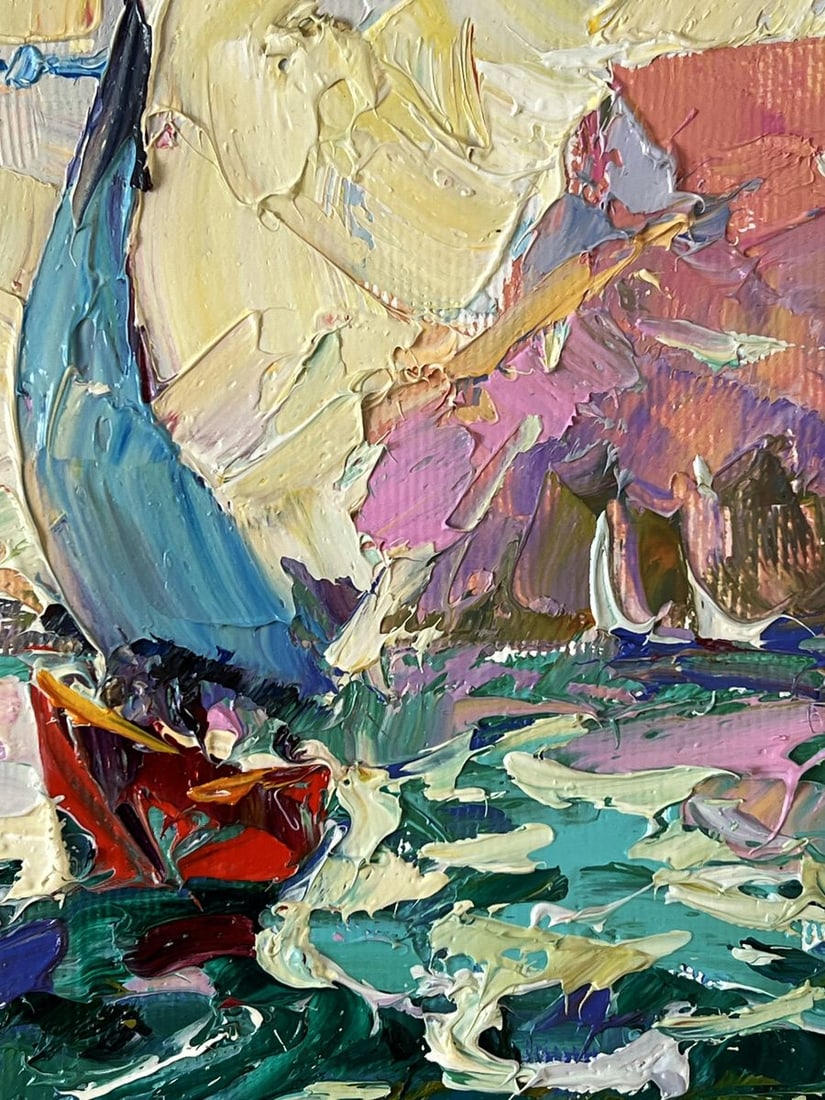 Oil painting Sailing on the Waves at Sea Oleksiy Ivanyuk - 6