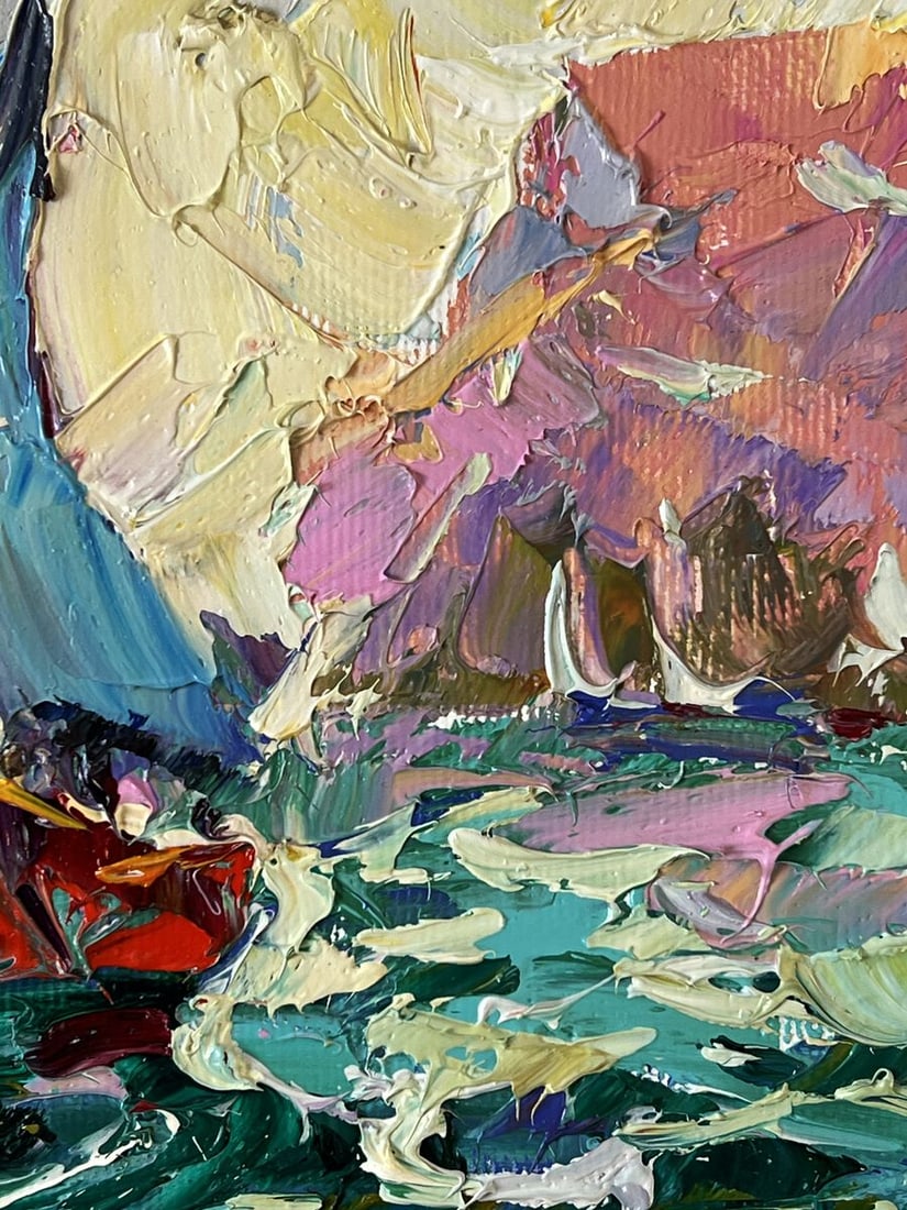 Oil painting Sailing on the Waves at Sea Oleksiy Ivanyuk - 7