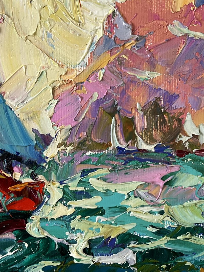 Oil painting Sailing on the Waves at Sea Oleksiy Ivanyuk - 8