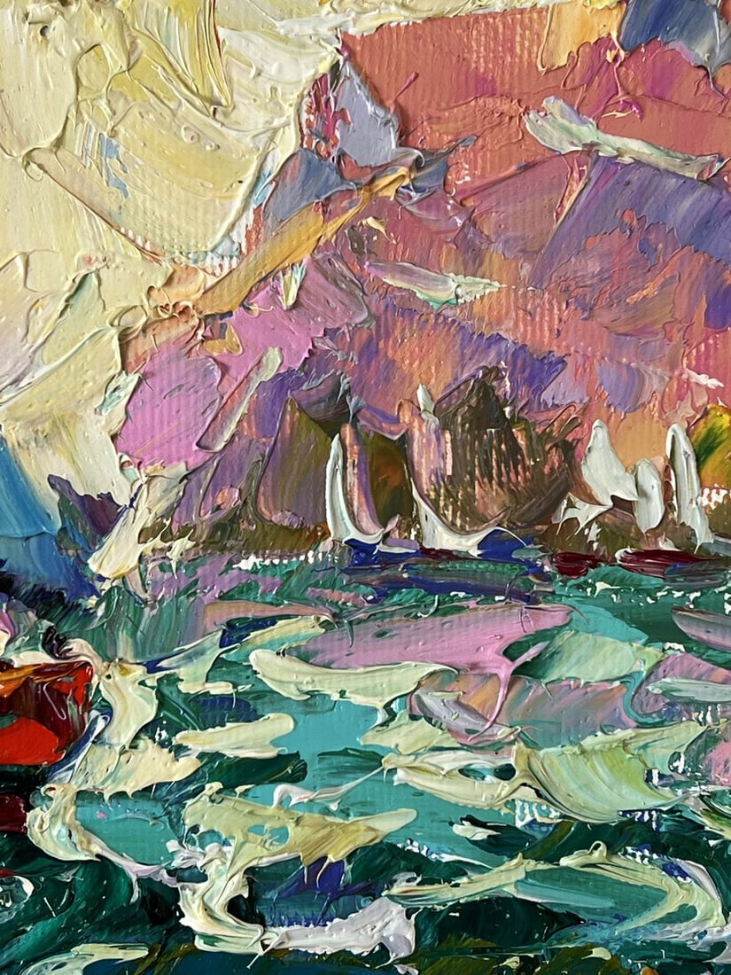 Oil painting Sailing on the Waves at Sea Oleksiy Ivanyuk - 9