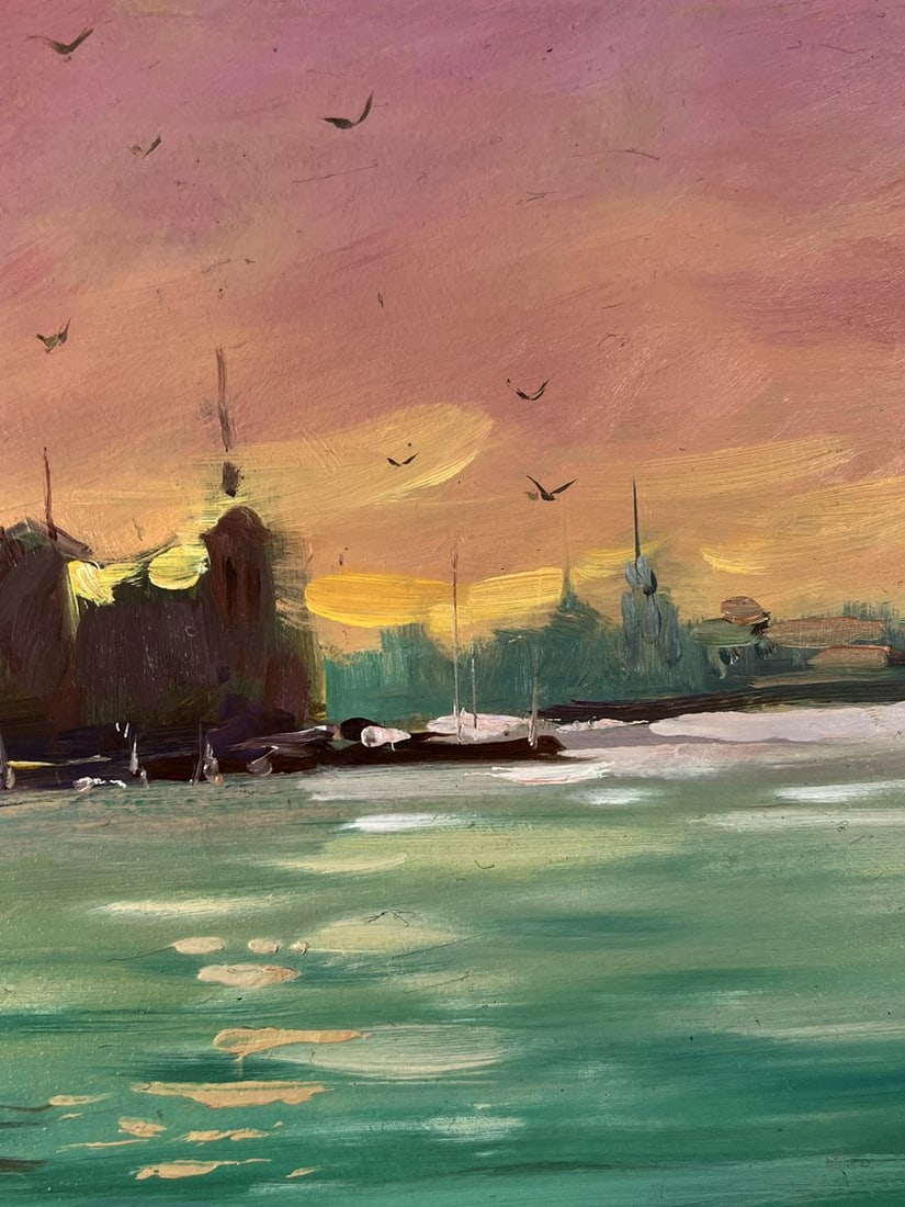 Oil painting Sunset on the Sea in Front of the City Yuriy Suprunchuk - 9