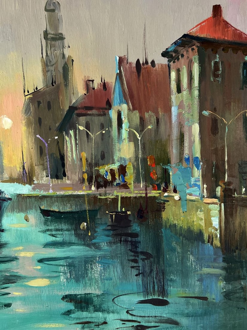 Oil painting Ships are sailing to the Venice pier Yuriy Suprunchuk - 10