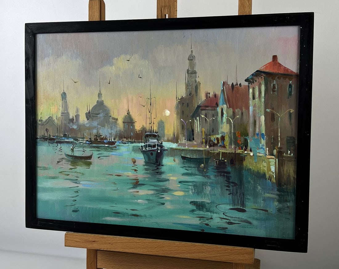 Oil painting Ships are sailing to the Venice pier Yuriy Suprunchuk - 2