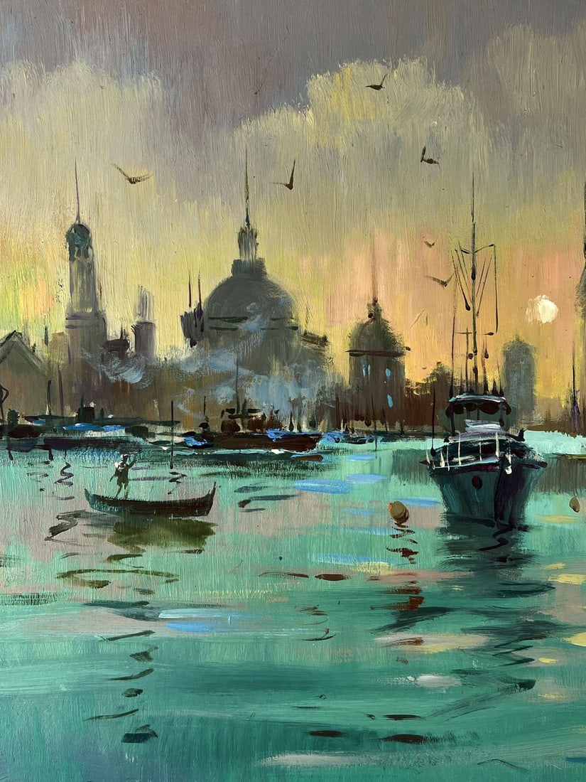 Oil painting Ships are sailing to the Venice pier Yuriy Suprunchuk - 5