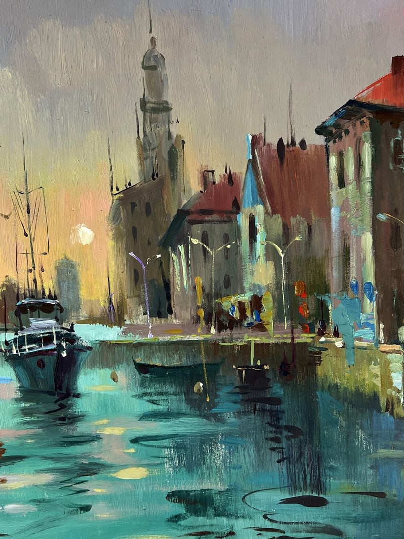 Oil painting Ships are sailing to the Venice pier Yuriy Suprunchuk - 9
