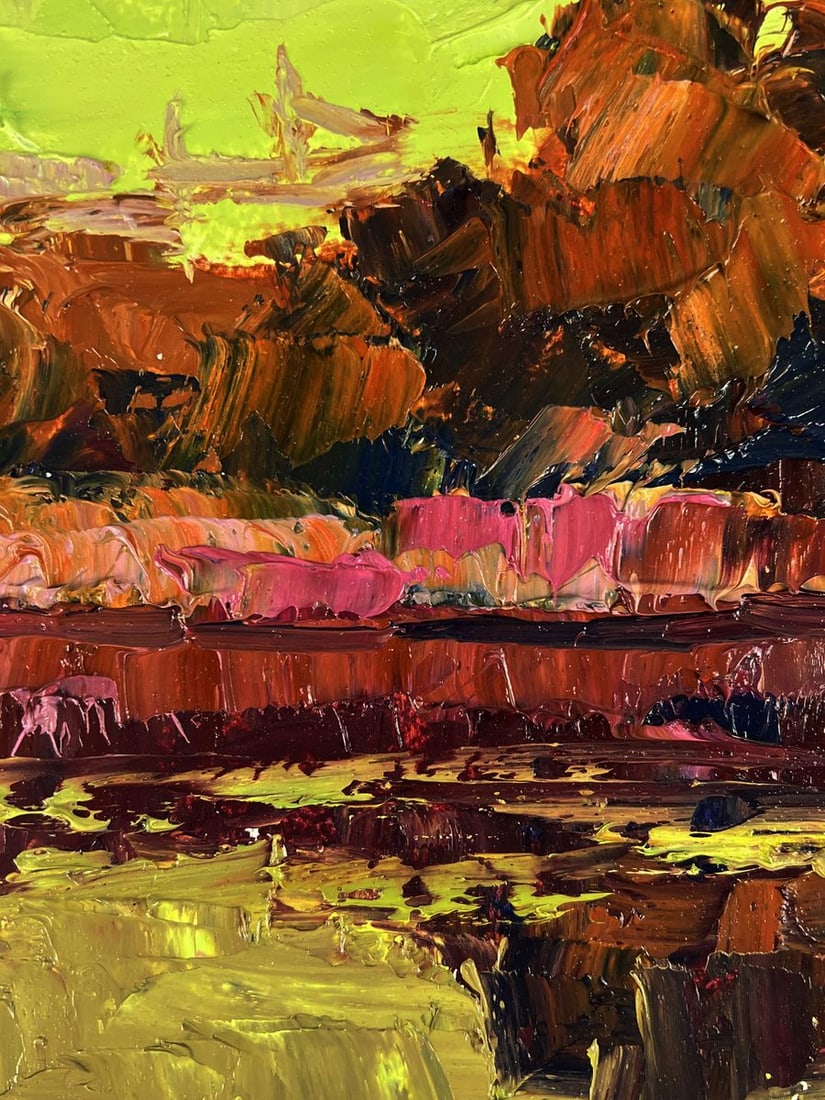 Oil painting The sunset is reflected in the river Boris Serdyuk - 5
