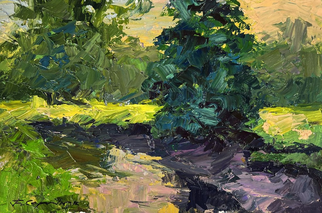 Oil painting A walk through the evening forest Boris Serdyuk - 3