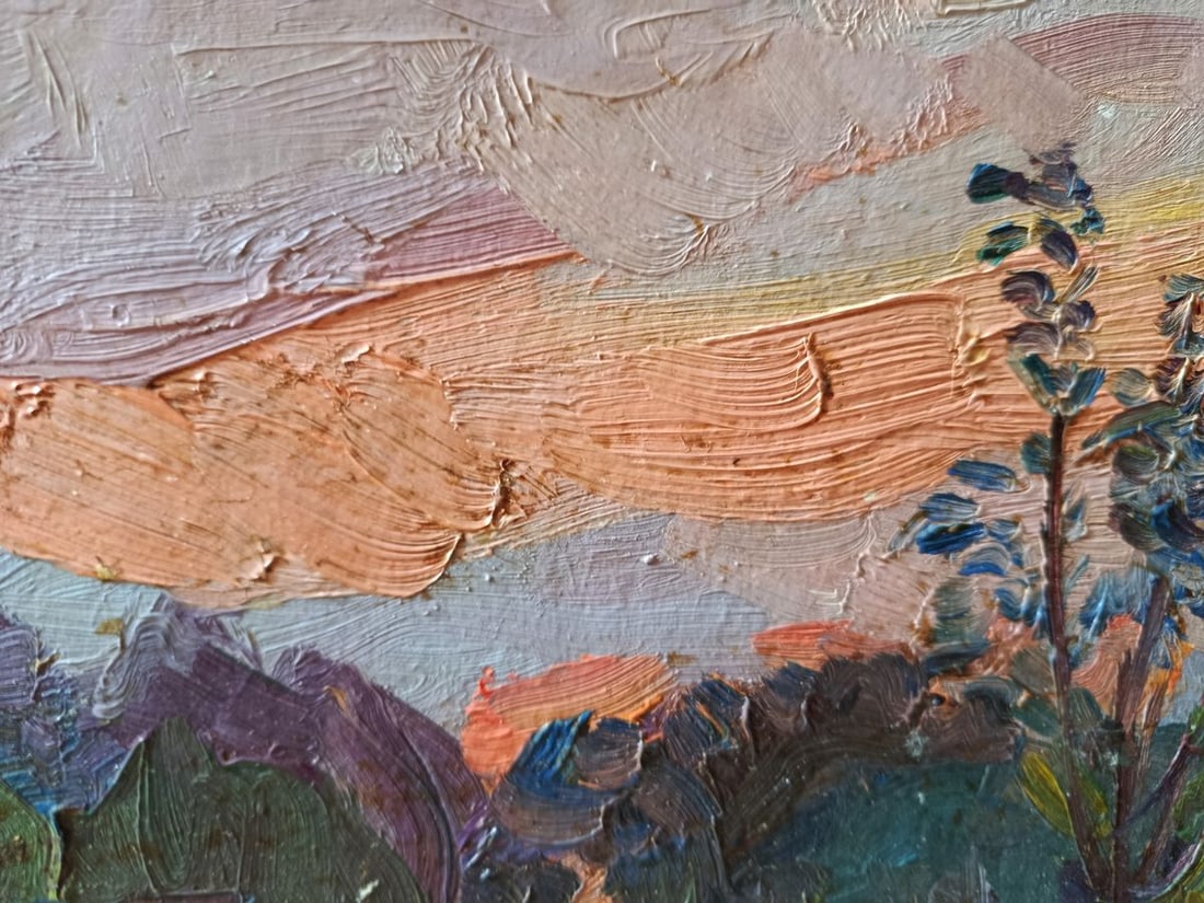 Oil painting Evening has come in the forest Unknown artist - 3