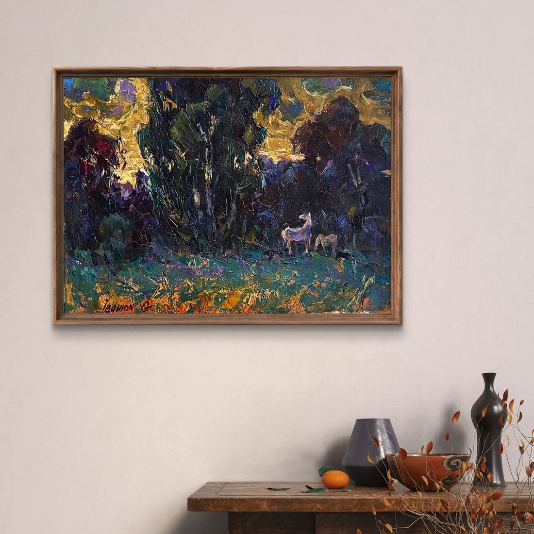 Oil painting Sunset over the forest Oleksiy Ivanyuk - 3