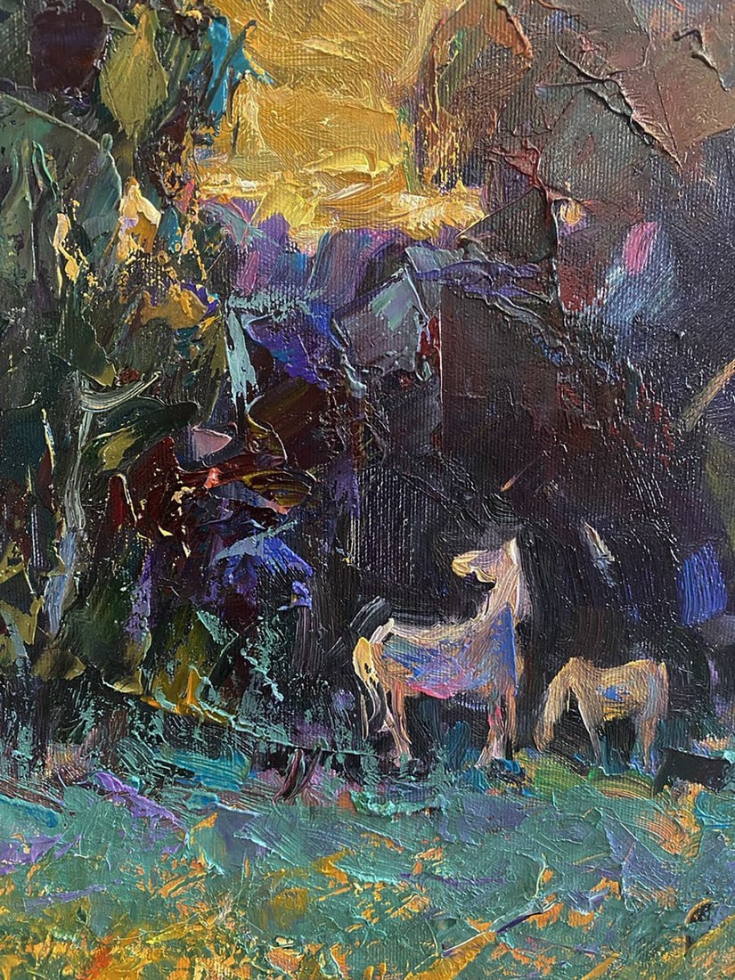Oil painting Sunset over the forest Oleksiy Ivanyuk - 5