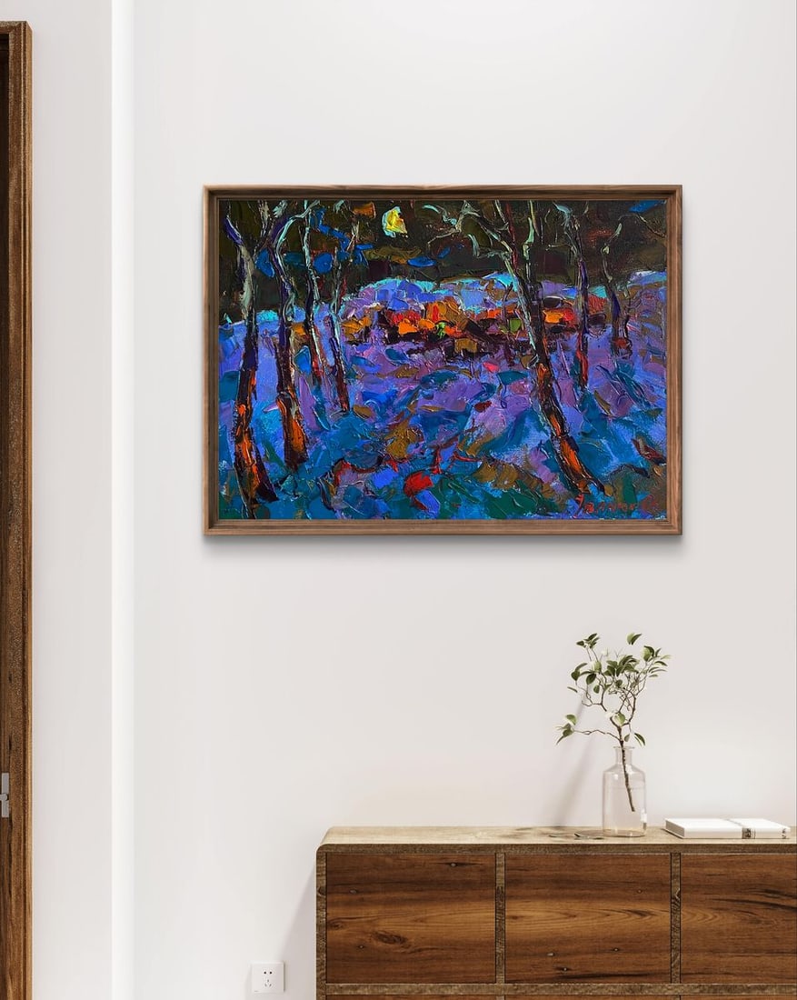 Oil painting Moonlit night in the field Oleksiy Ivanyuk - 2