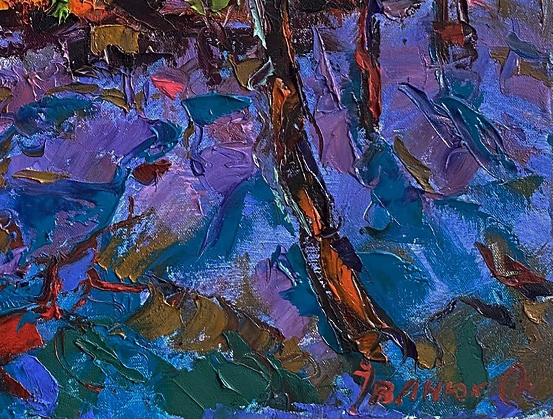 Oil painting Moonlit night in the field Oleksiy Ivanyuk - 4