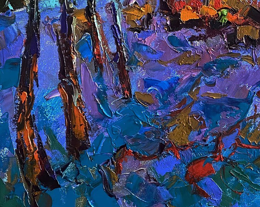 Oil painting Moonlit night in the field Oleksiy Ivanyuk - 5