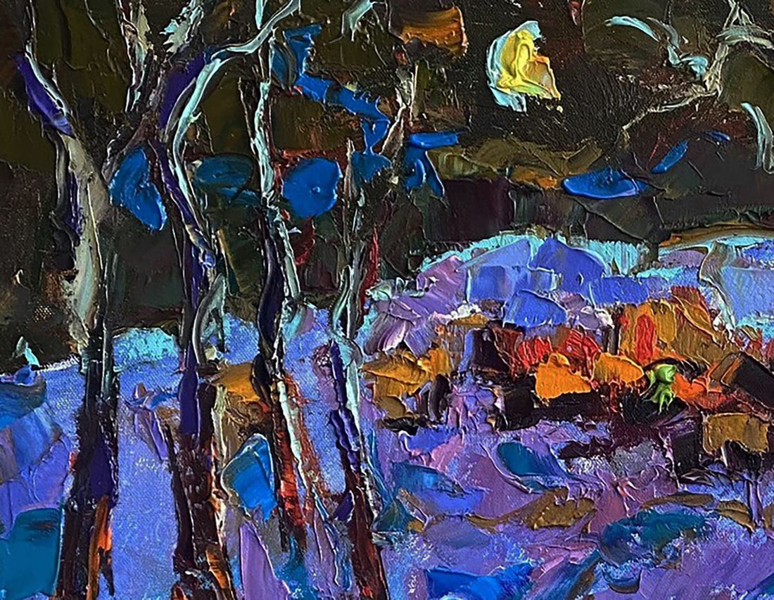 Oil painting Moonlit night in the field Oleksiy Ivanyuk - 6