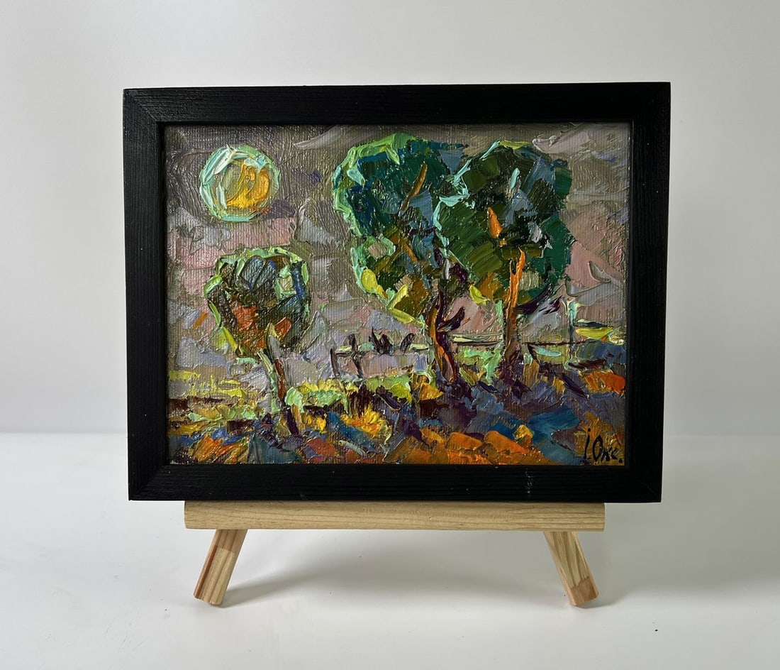 Oil painting Moonlit night Oksana Ivanyuk: Title: Oil painting Moonlit night Oksana Ivanyuk Description: No.AAA5893 *** ABOUT THIS PAINTING *** * TITLE: "Moonlit night" * ARTISTS: Oksana Ivanyuk * SIZE: 15x20 cm/5.90x7.87 inches' * MEDIUM: