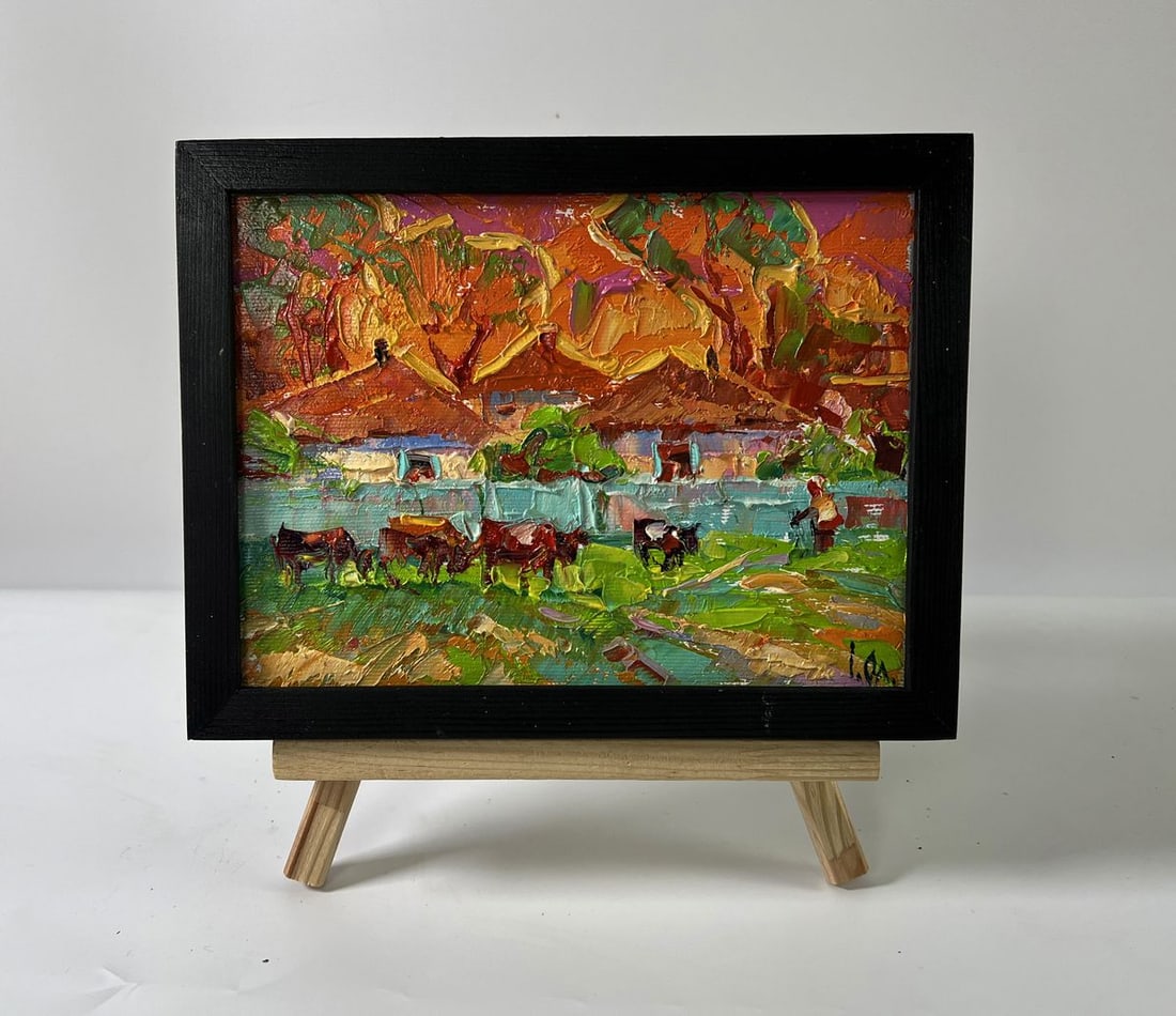 Oil painting Evening of the village Oleksiy Ivanyuk: Title: Oil painting Evening of the village Oleksiy Ivanyuk Description: No.AAA5939 *** ABOUT THIS PAINTING *** * TITLE: "Evening of the village" * ARTISTS: Oleksiy Ivanyuk * SIZE: 15x20 cm/5.90x7.87 i