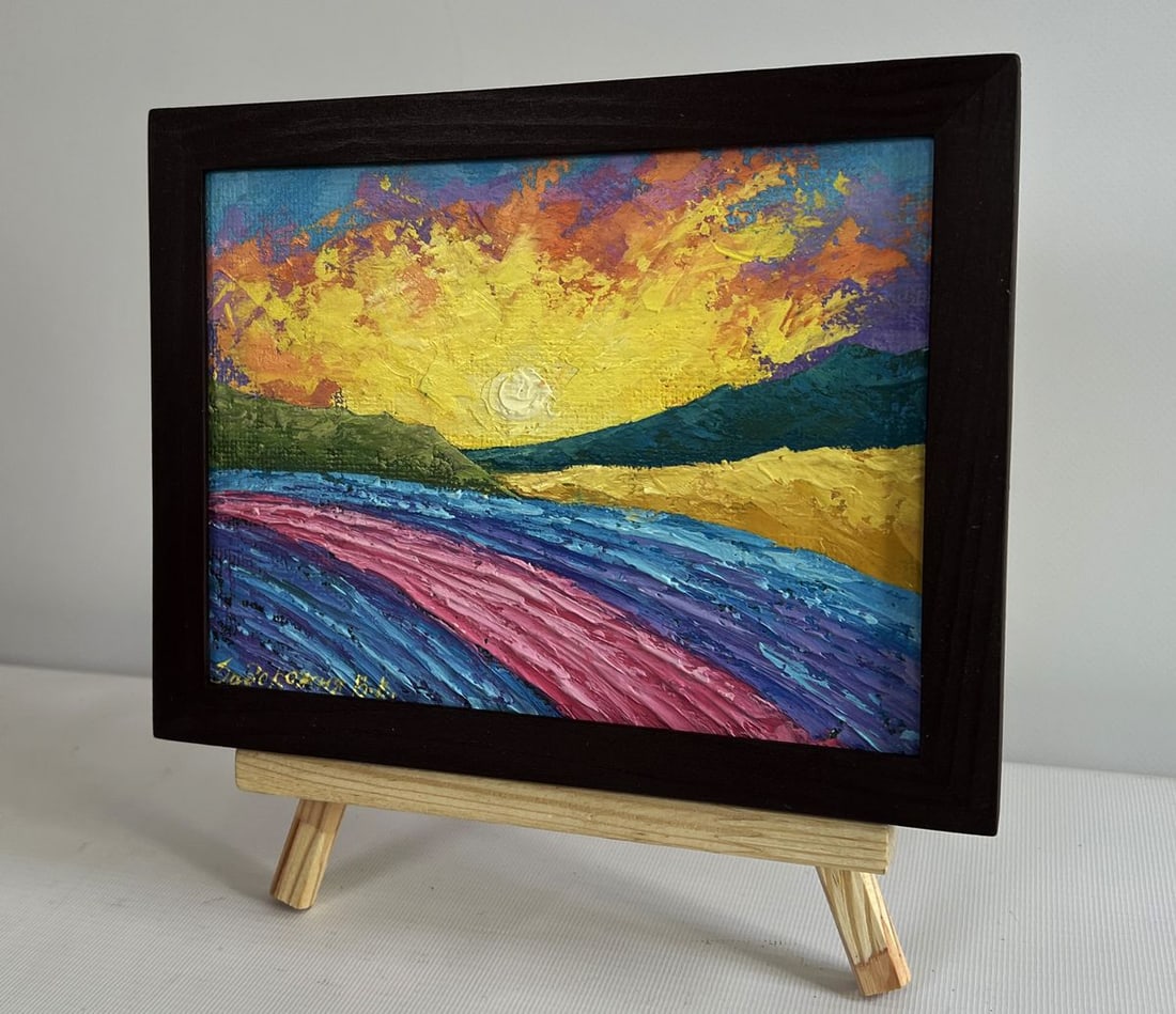 Oil painting Yellow lights of sunset V. Zadorozhnya - 2