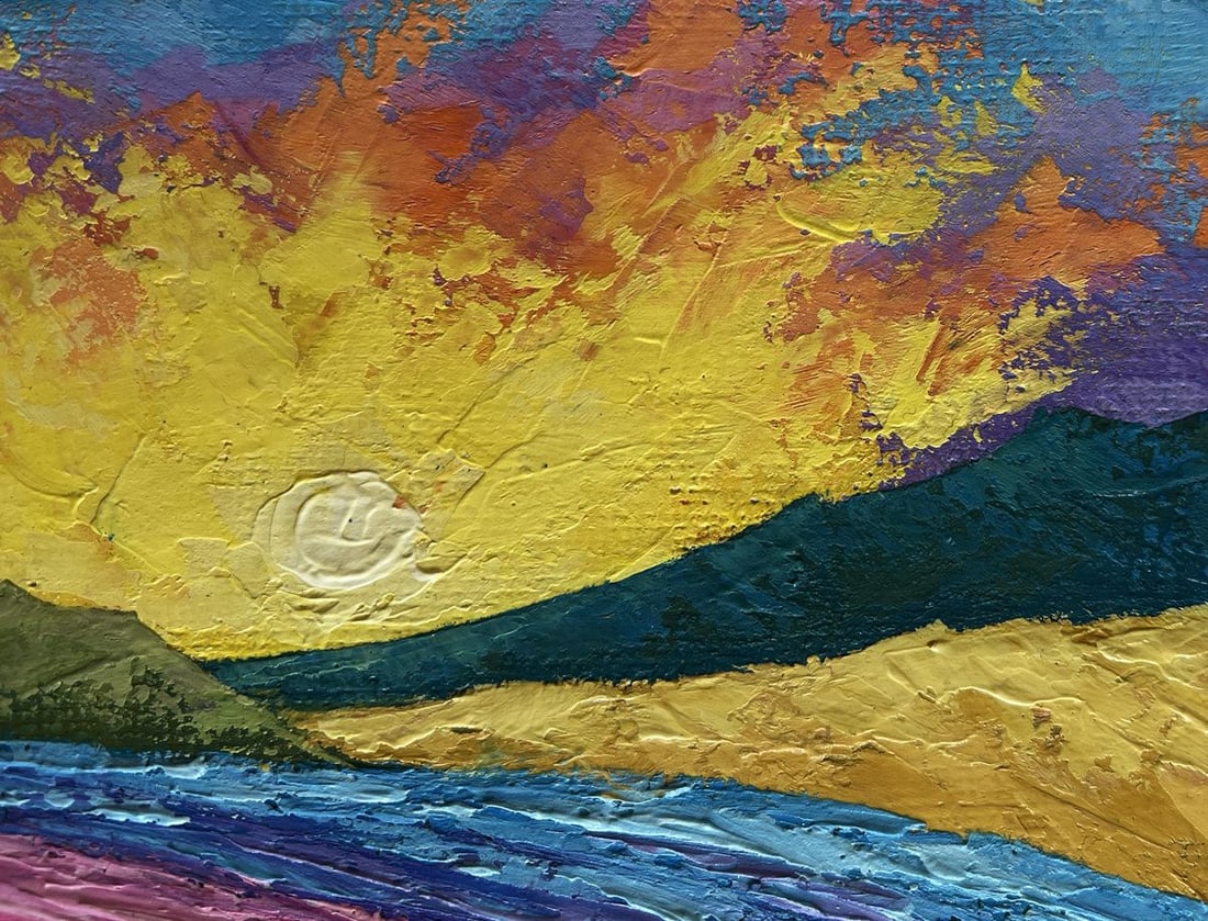 Oil painting Yellow lights of sunset V. Zadorozhnya - 5