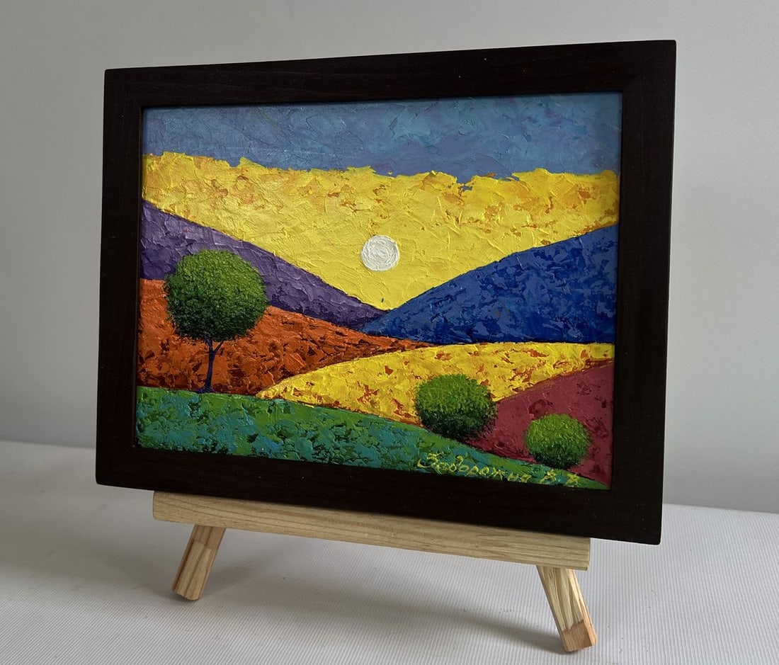 Oil painting Flaming mountain peaks V. Zadorozhnya - 2