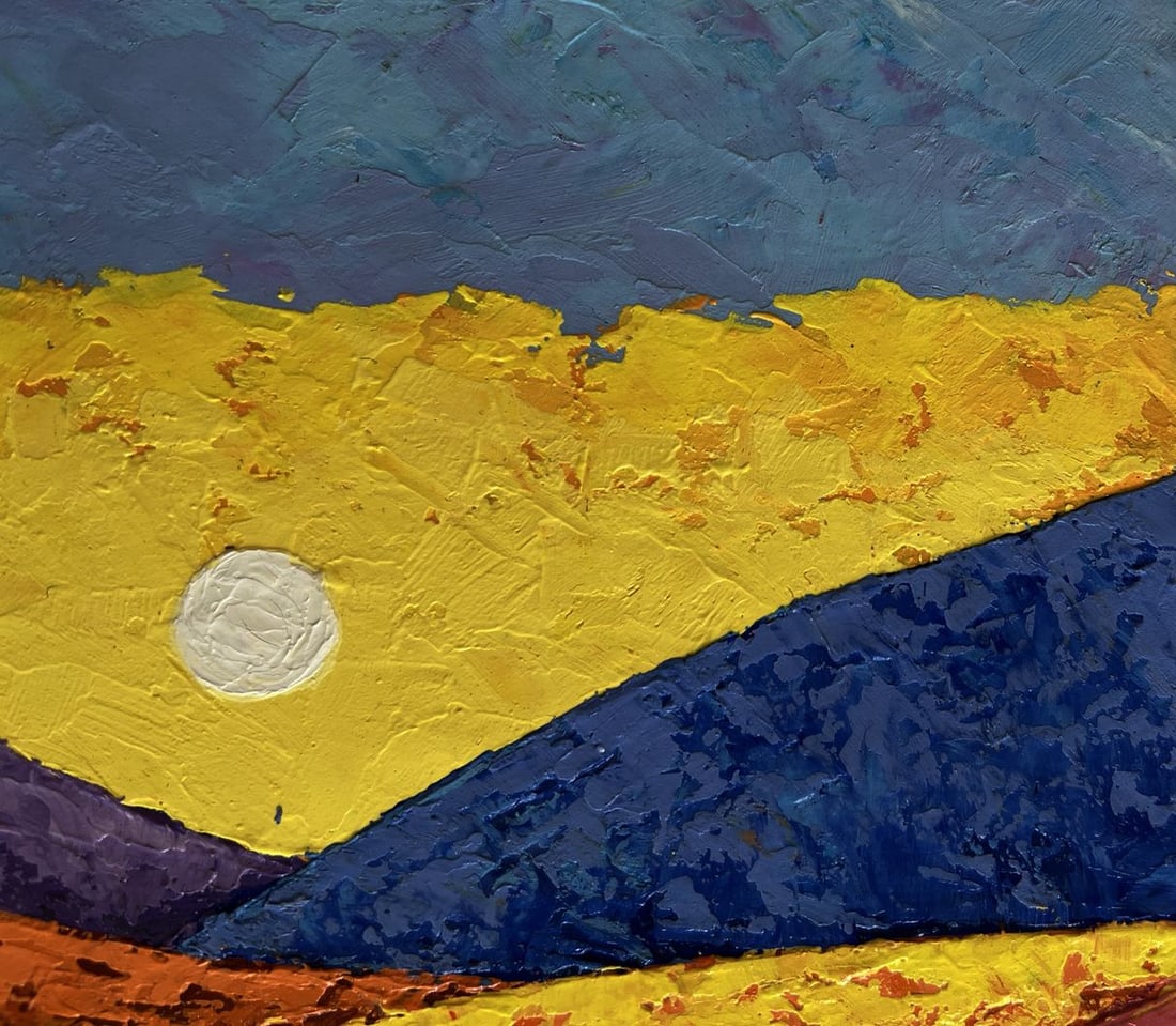 Oil painting Flaming mountain peaks V. Zadorozhnya - 4