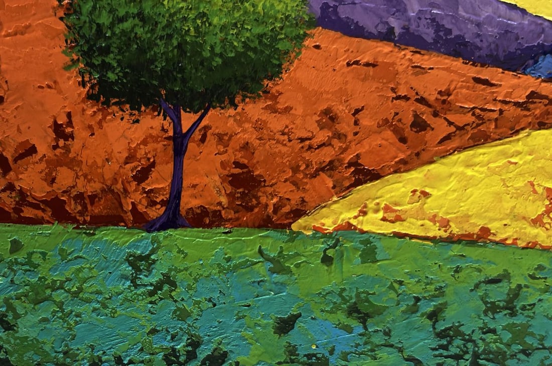 Oil painting Flaming mountain peaks V. Zadorozhnya - 6