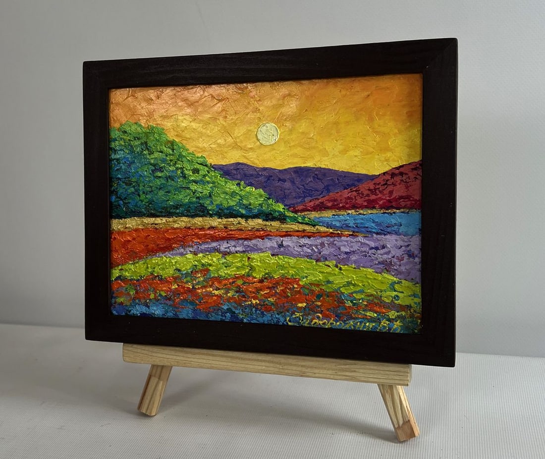Oil painting Shades of yellow sunset V. Zadorozhnya - 2