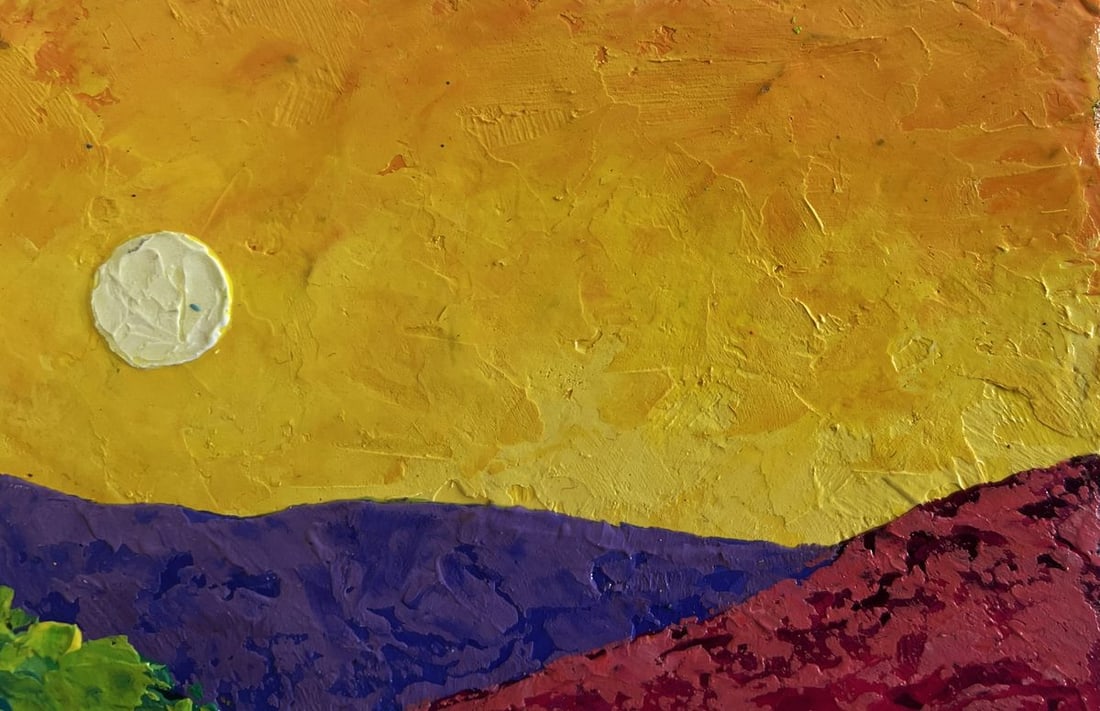 Oil painting Shades of yellow sunset V. Zadorozhnya - 4