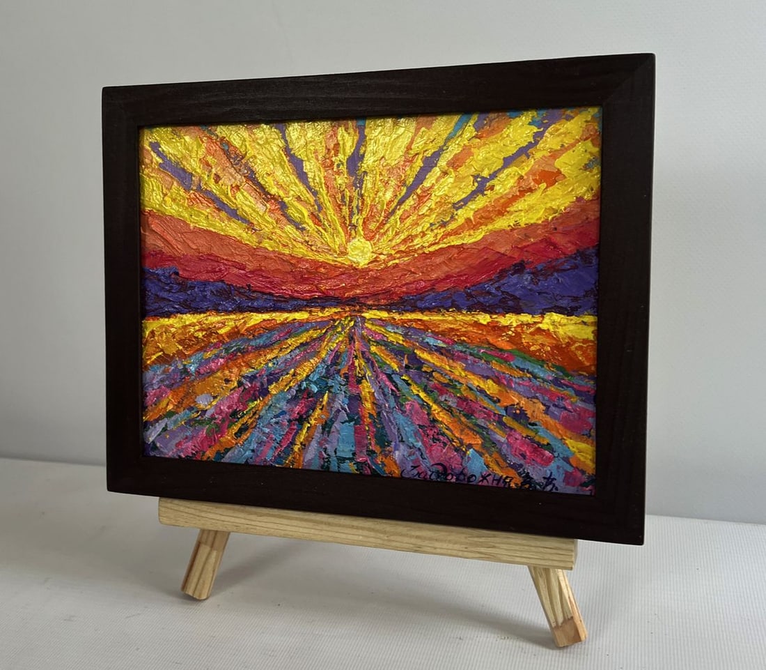 Oil painting Yellow rays of sunset V. Zadorozhnya - 2