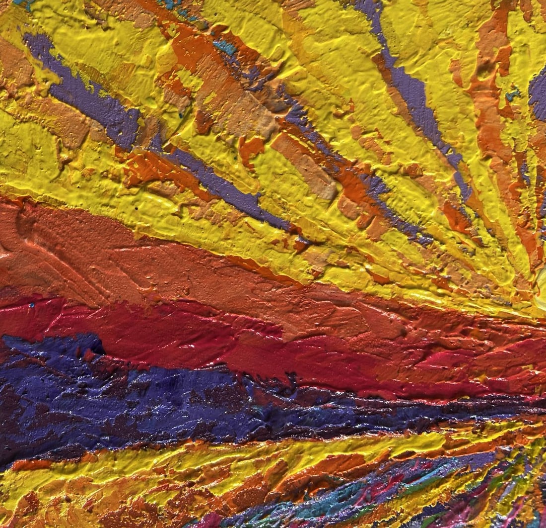 Oil painting Yellow rays of sunset V. Zadorozhnya - 5