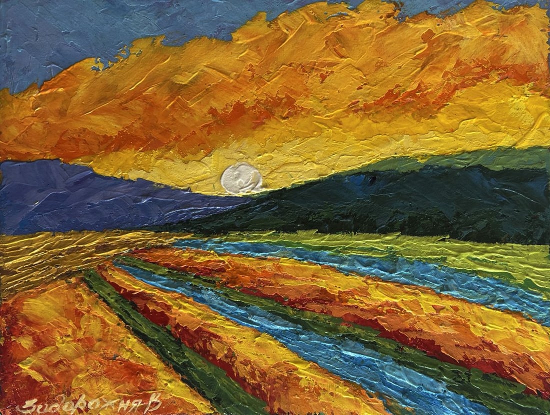 Oil painting Shades of fiery sunset V. Zadorozhnya - 3