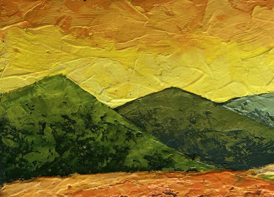 Oil painting Dance of yellow colors in the meadows V. Zadorozhnya - 5