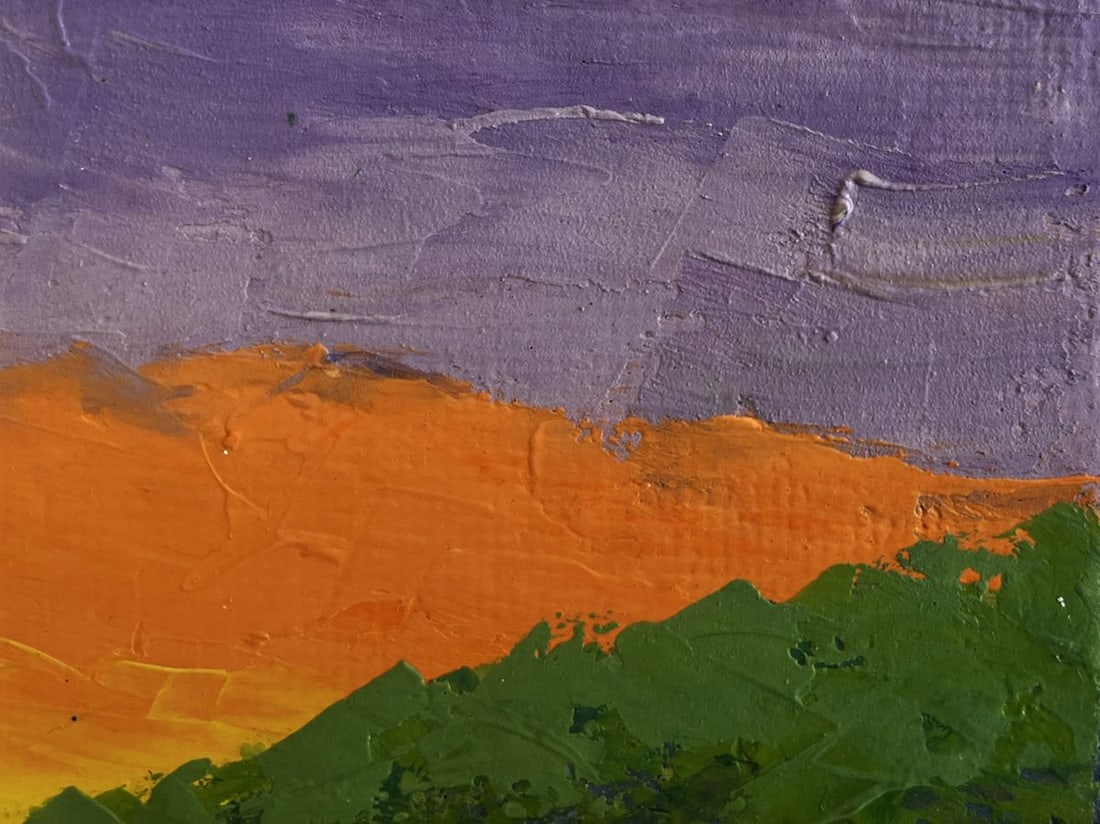Oil painting Forest area with sunset V. Zadorozhnya - 4