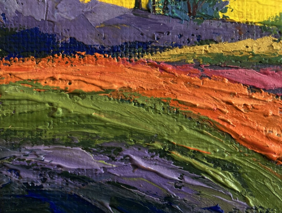 Oil painting Forest area with sunset V. Zadorozhnya - 5