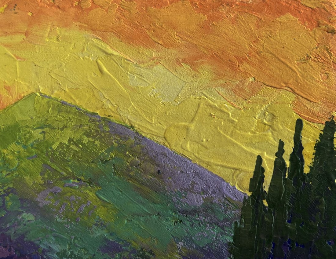 Oil painting Evening walk near the mountains V. Zadorozhnya - 4