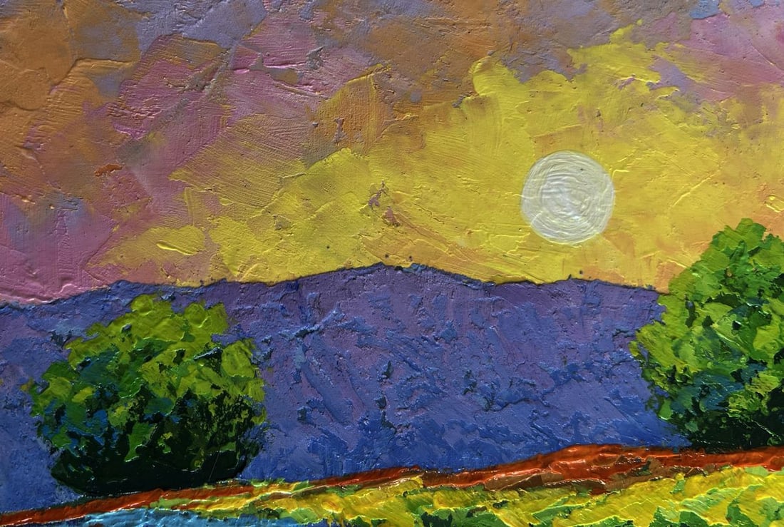 Oil painting Flower field in the sunset glow V. Zadorozhnya - 5