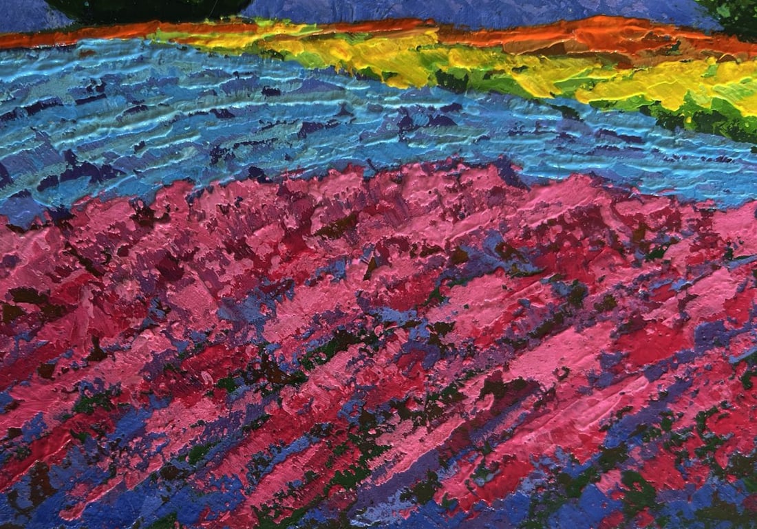 Oil painting Flower field in the sunset glow V. Zadorozhnya - 6
